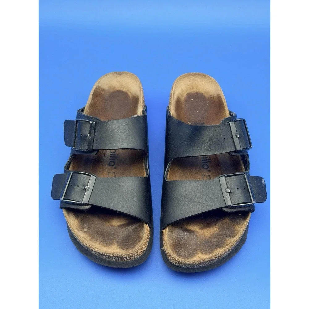 Papillio Birkenstock Sandals Women 8 EU 39 Black Narrow Two Strap Buckle